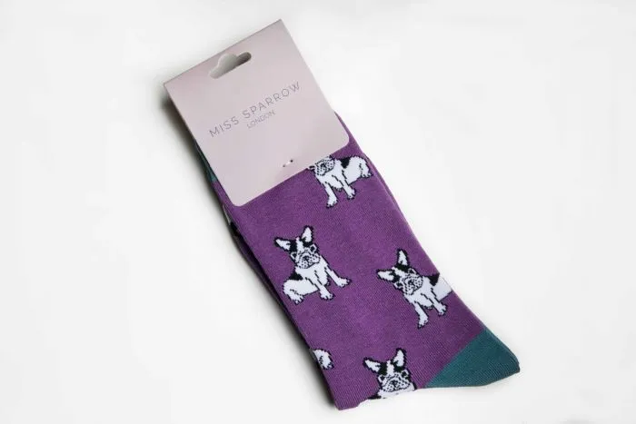 Miss Sparrow Bamboo French Bulldog Socks (2 Colours)