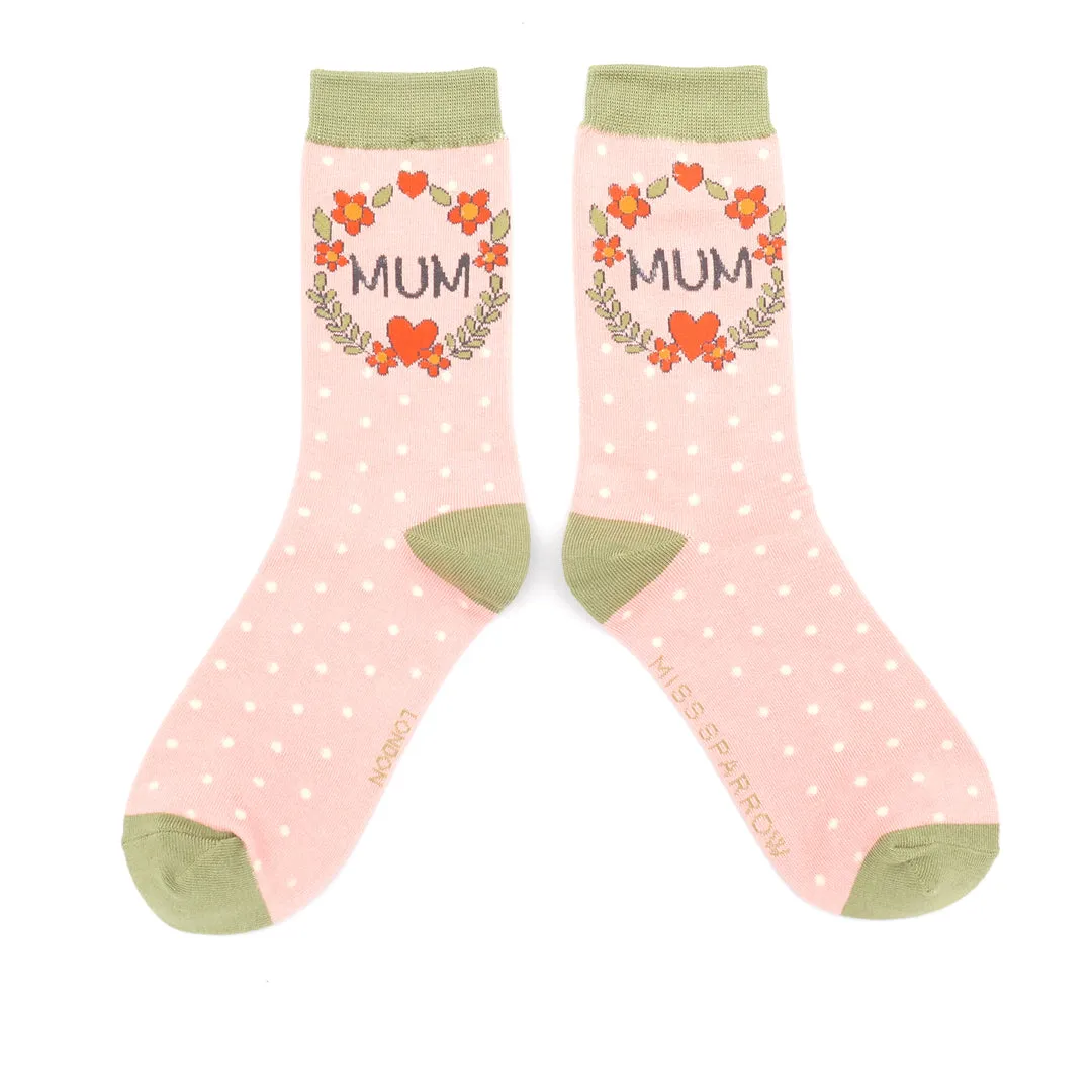 Miss Sparrow Bamboo Mum Floral Wreath Socks (2 Colours)