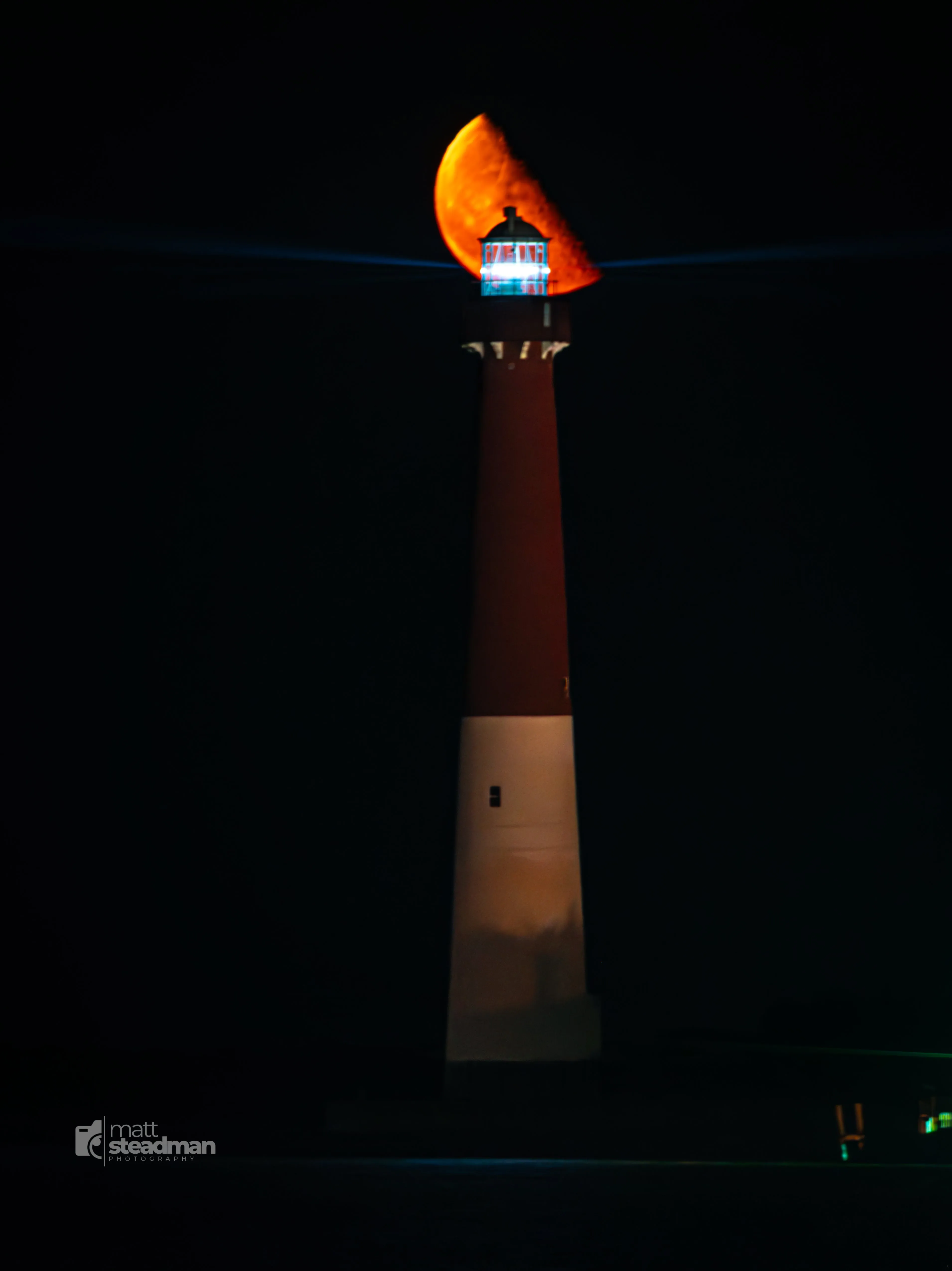 Moon Rise over Barnegat Lighthouse Photo Print