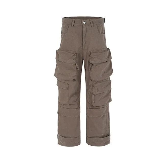 Multi-Pockets Straight Baggy Cargo Pants