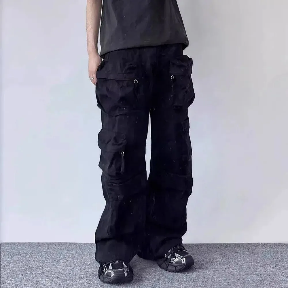 Multi-Pockets Straight Baggy Cargo Pants