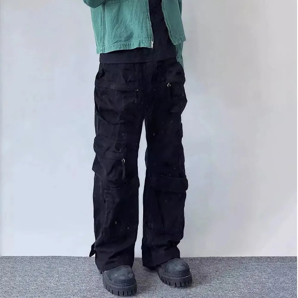 Multi-Pockets Straight Baggy Cargo Pants