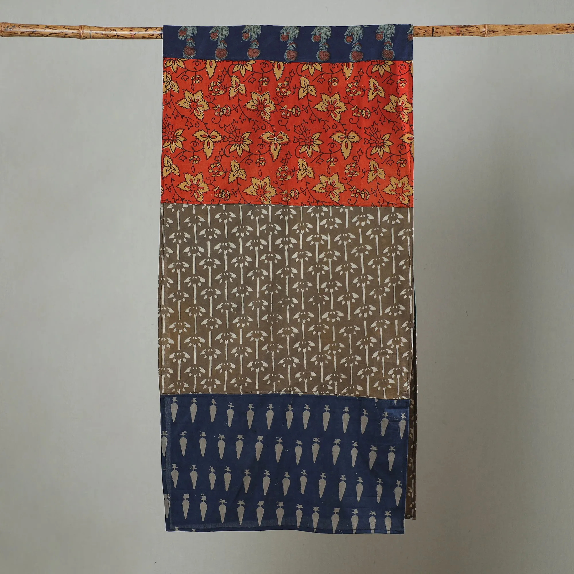 Multicolor - Patchwork Block Printed Cotton Stole 24