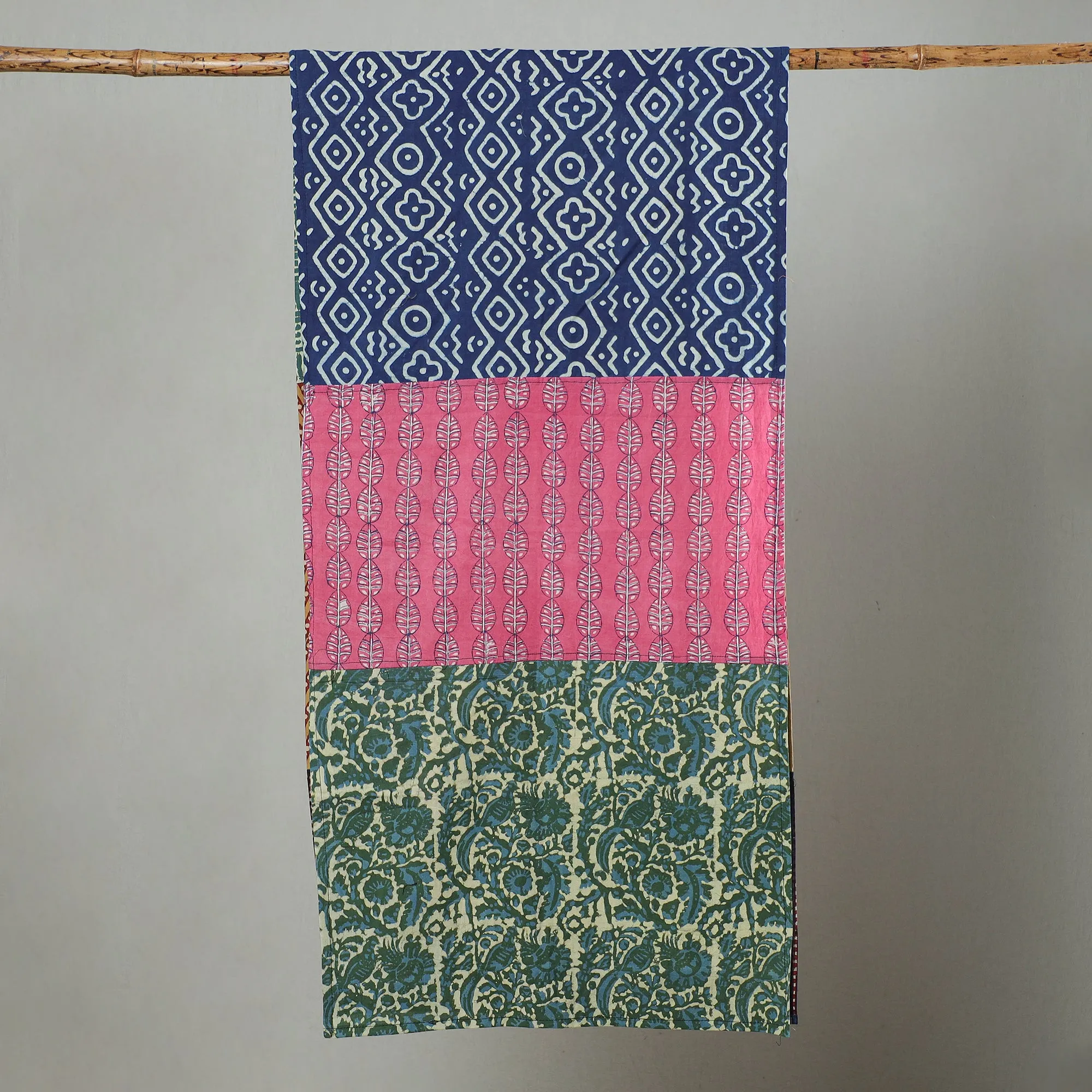 Multicolor - Patchwork Block Printed Cotton Stole 54