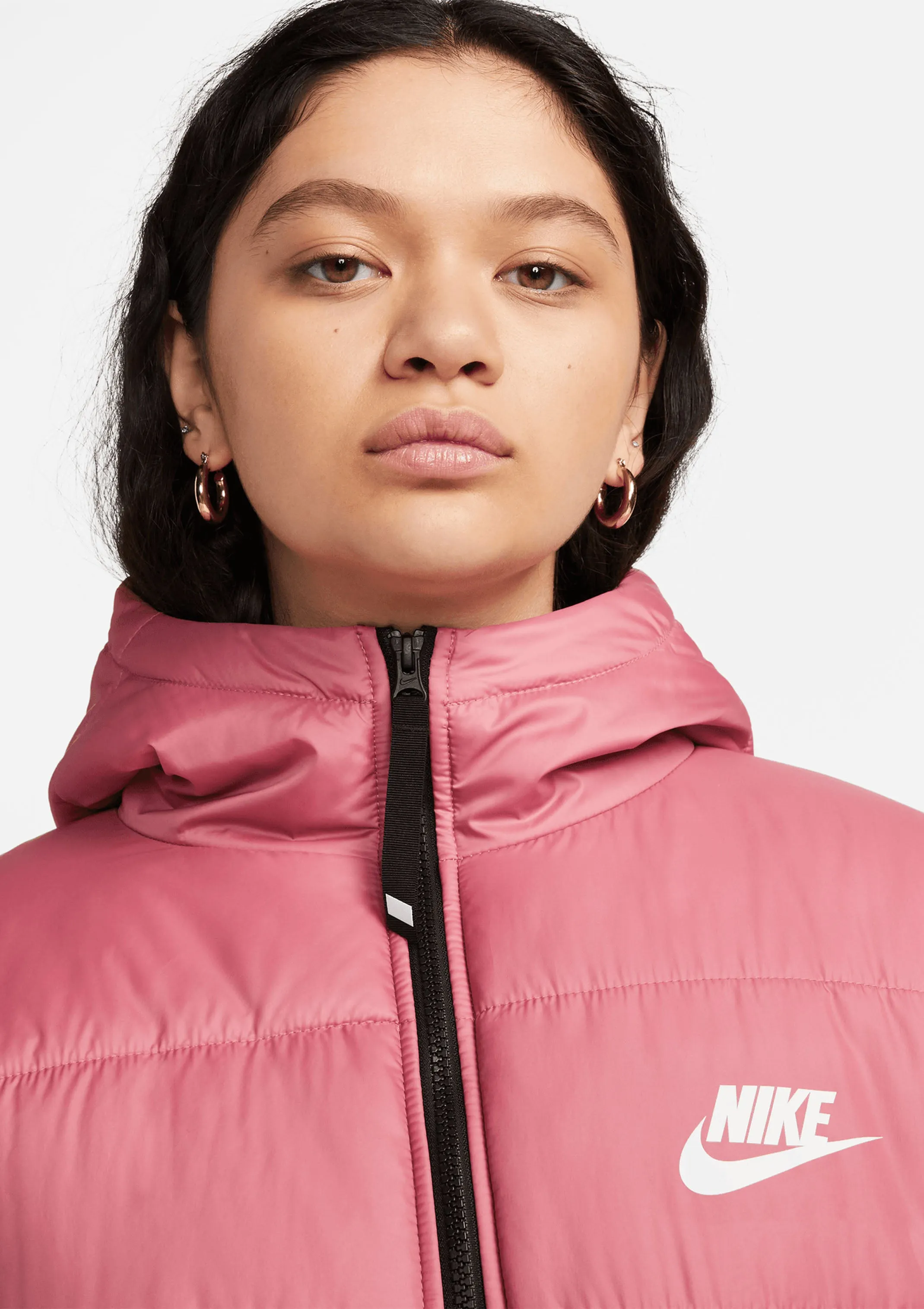 Nike Womens Sportswear Classic Hooded Puffer Jacket Pink <br> DJ6995 667