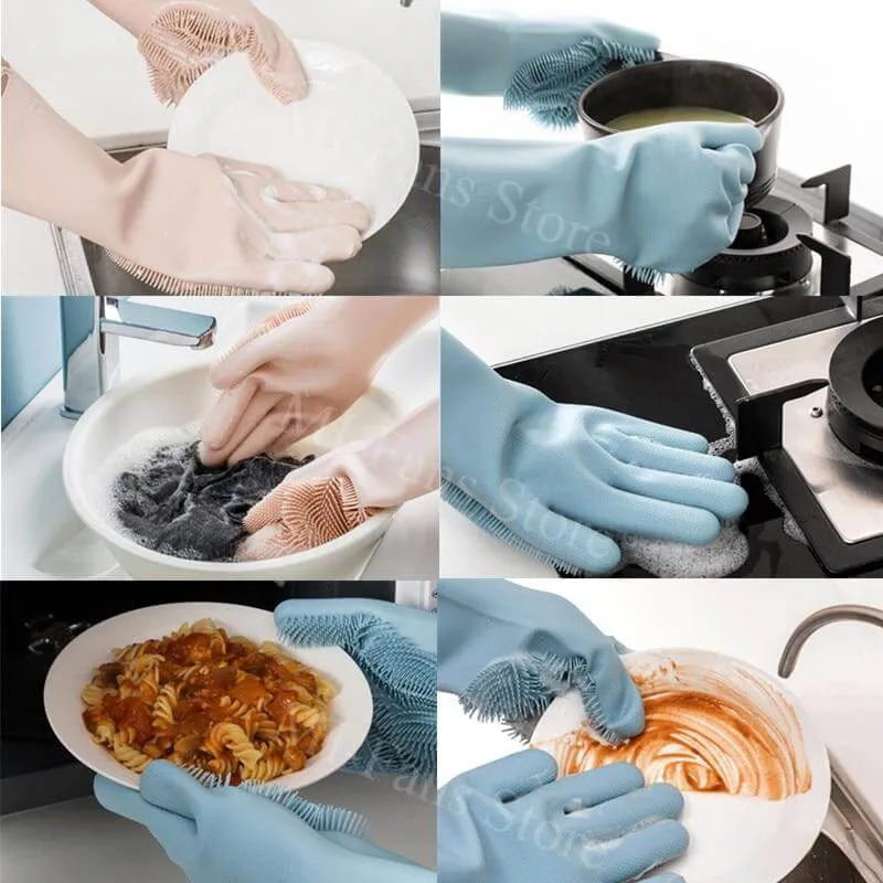 Non-Slip Magic Silicone Cleaning Gloves