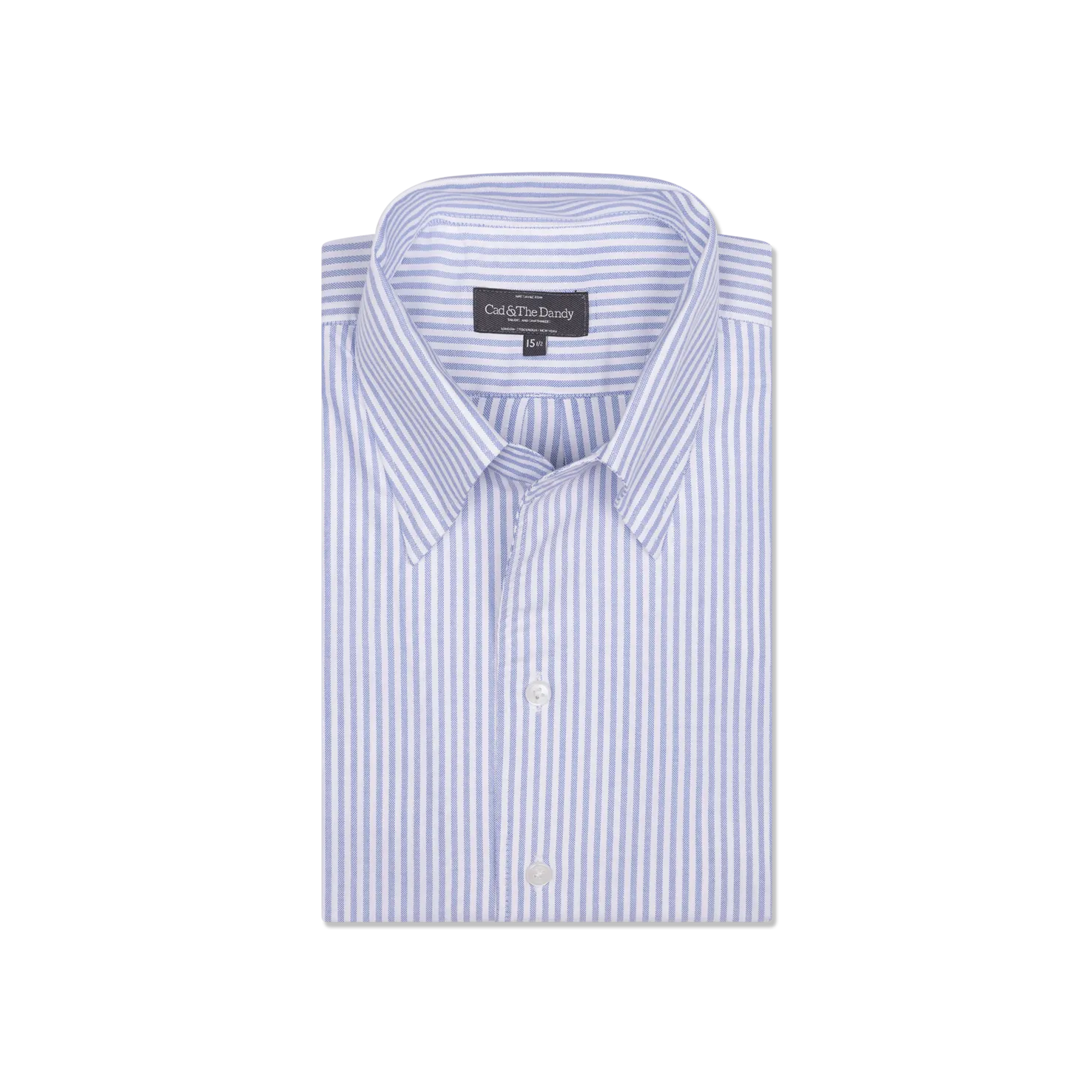 One Piece Button Down Shirt in Blue Stripe Oxford