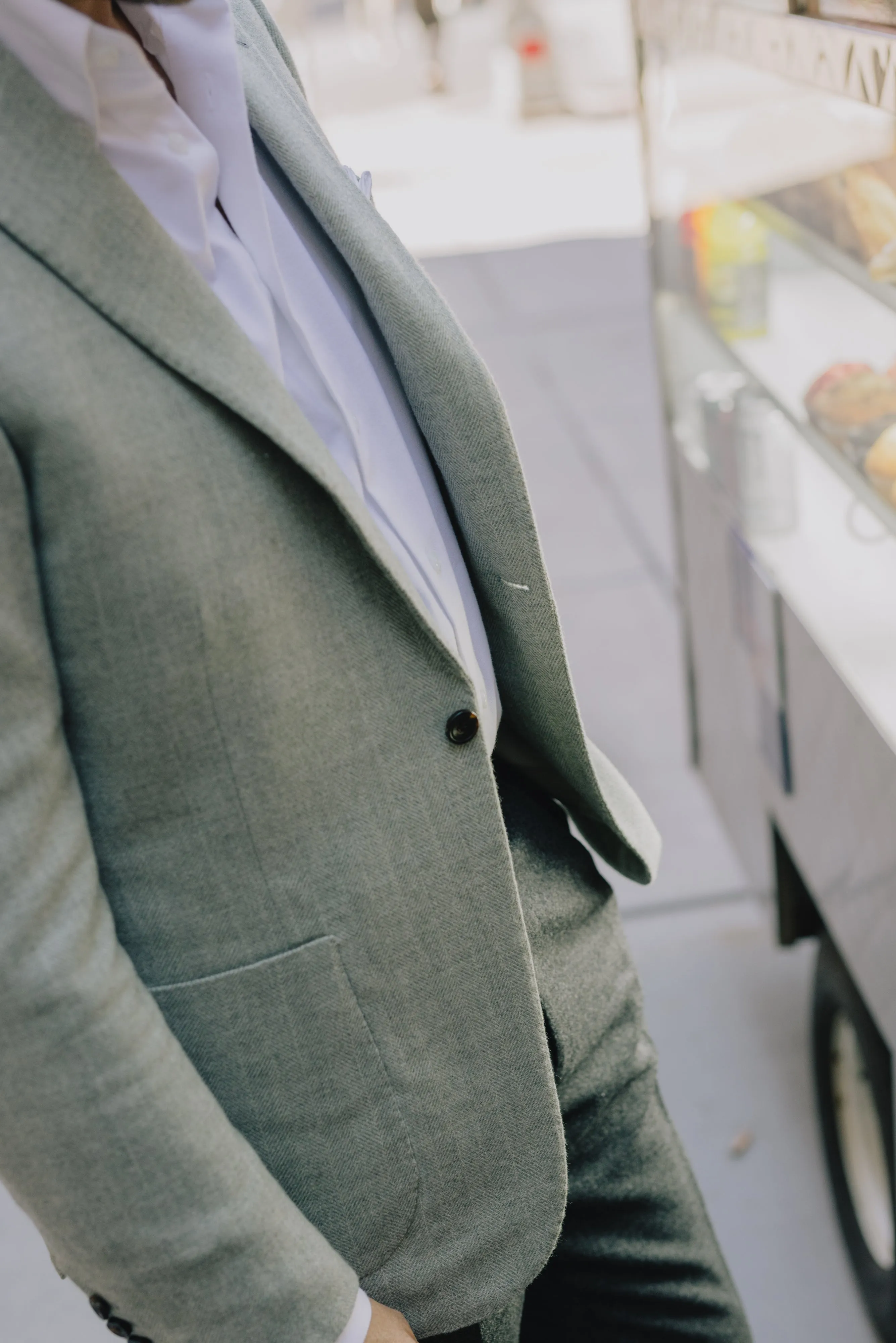 One Piece Button Down Shirt in White Oxford