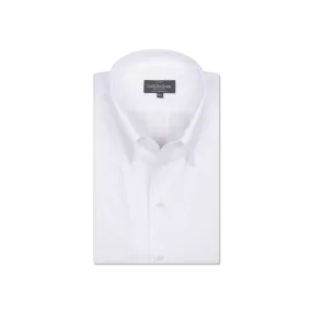 One Piece Button Down Shirt in White Oxford