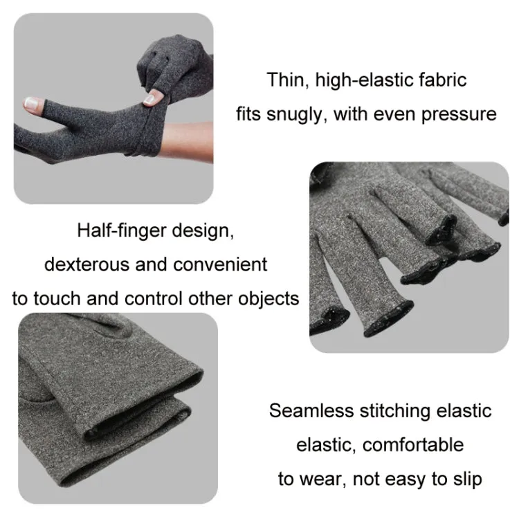 Outdoor Half Finger Joint Care Compression Cycling Gloves, Size: M(Gray)