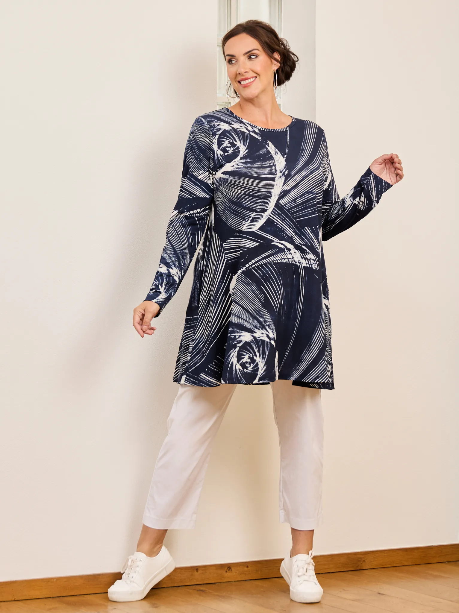 Parker Crepe Long Tunic - Navy