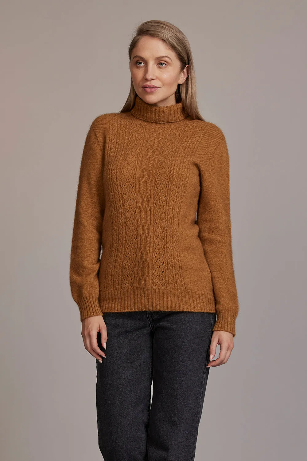 Polo Neck with Lace Detail