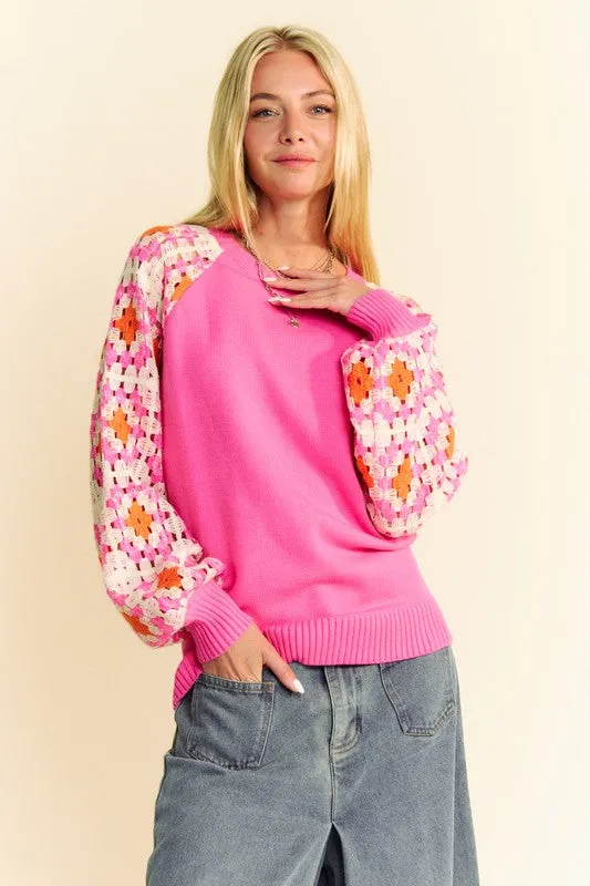 Pretty In Pink Crochet Sweater