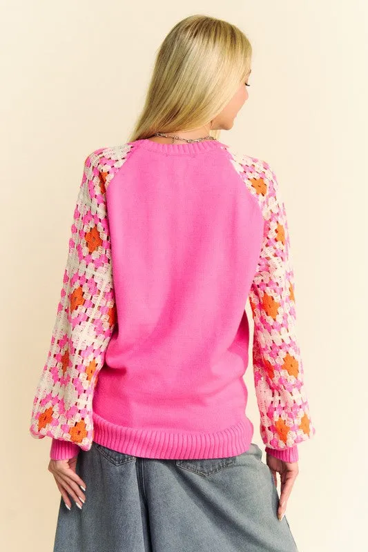 Pretty In Pink Crochet Sweater