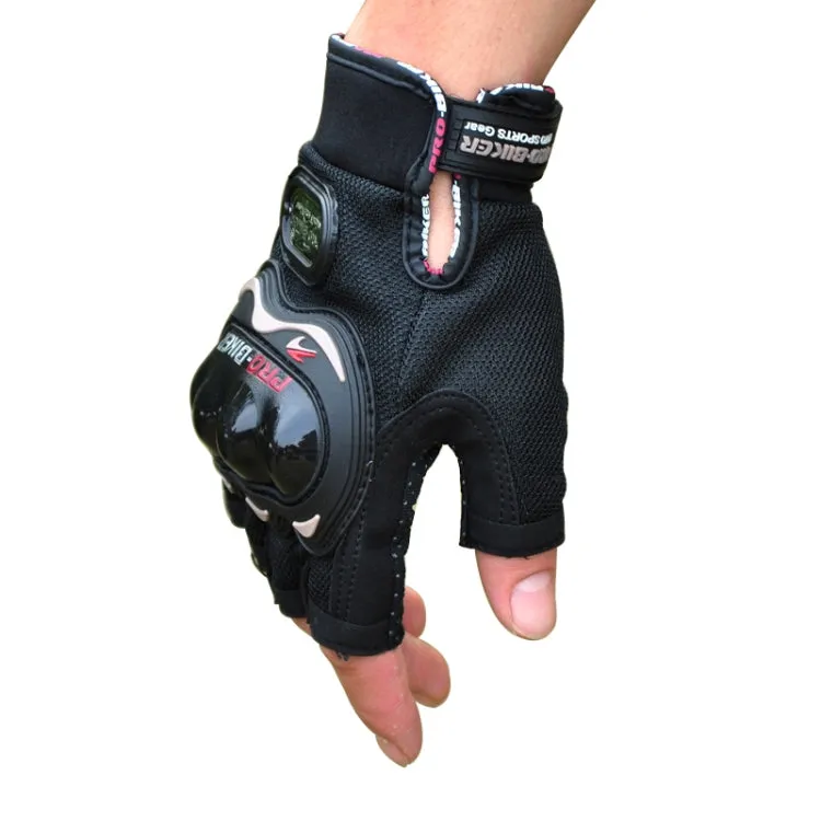 PRO-BIKER PRO01C Outdoor Cycling Glove Motorcycle Anti-Drop Safety Protection Half-Finger Glove, Specification: L(Black)