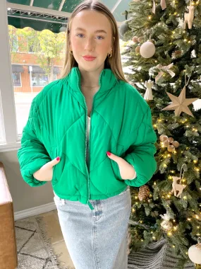 Puffer Jacket in Kelly Green