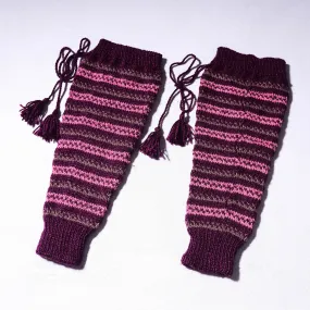 Purple - Kumaun Hand Knitted Woolen Leg Warmer