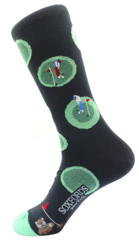 Puttering Around Golfing Themed Men's Crew Sock