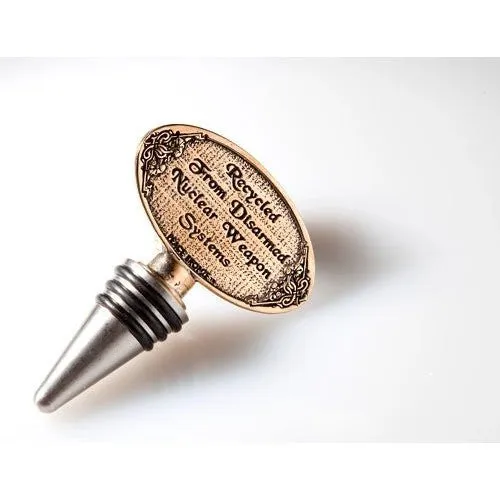 "Make Wine Not War" Stainless Steel Wine Bottle Stopper