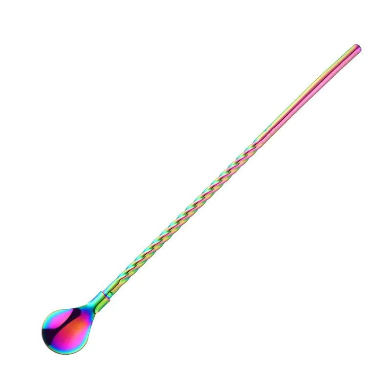 Reusable Long Handle Spoon Straw