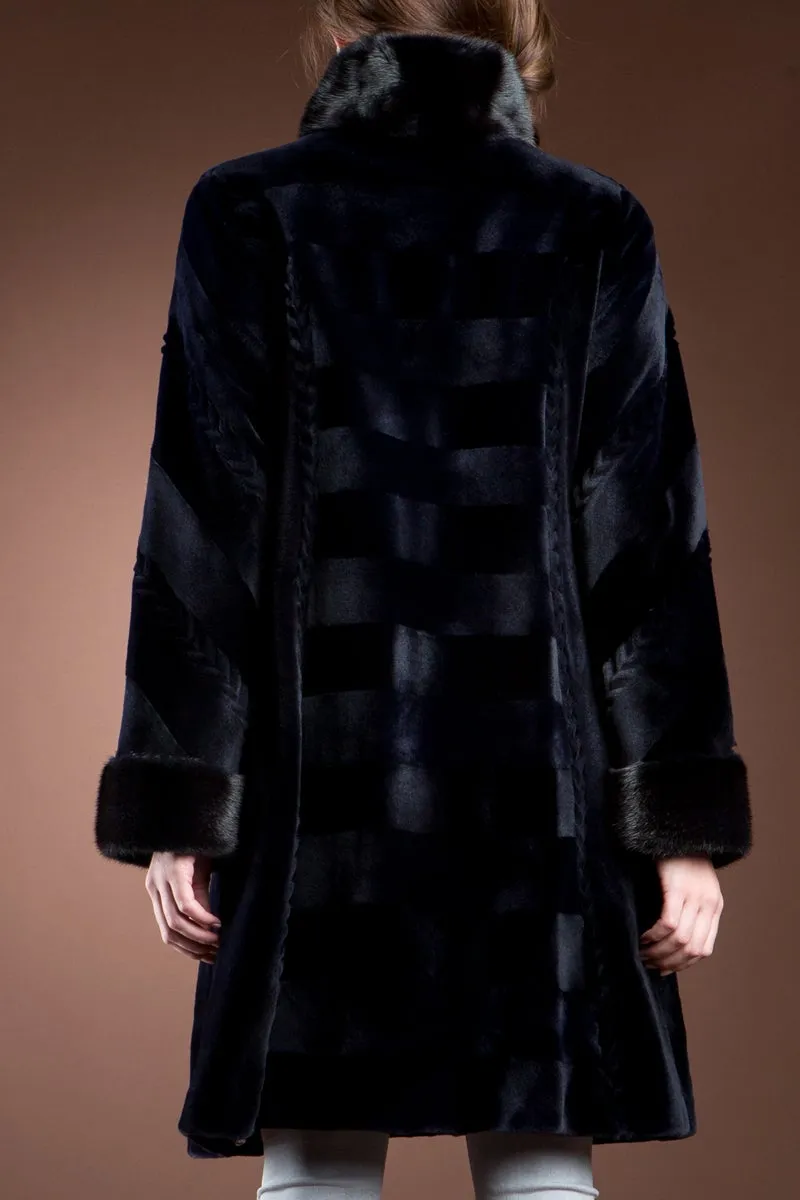 Reversible Horizontal Sheared & Long Haired Mink Fur Coat