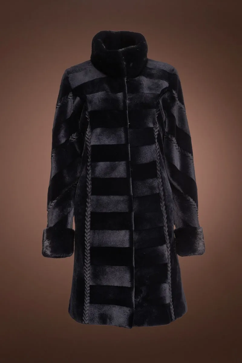 Reversible Horizontal Sheared & Long Haired Mink Fur Coat