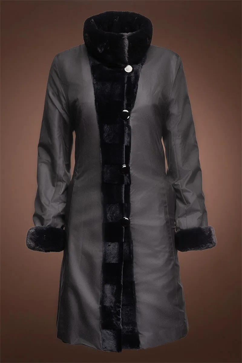 Reversible Horizontal Sheared & Long Haired Mink Fur Coat