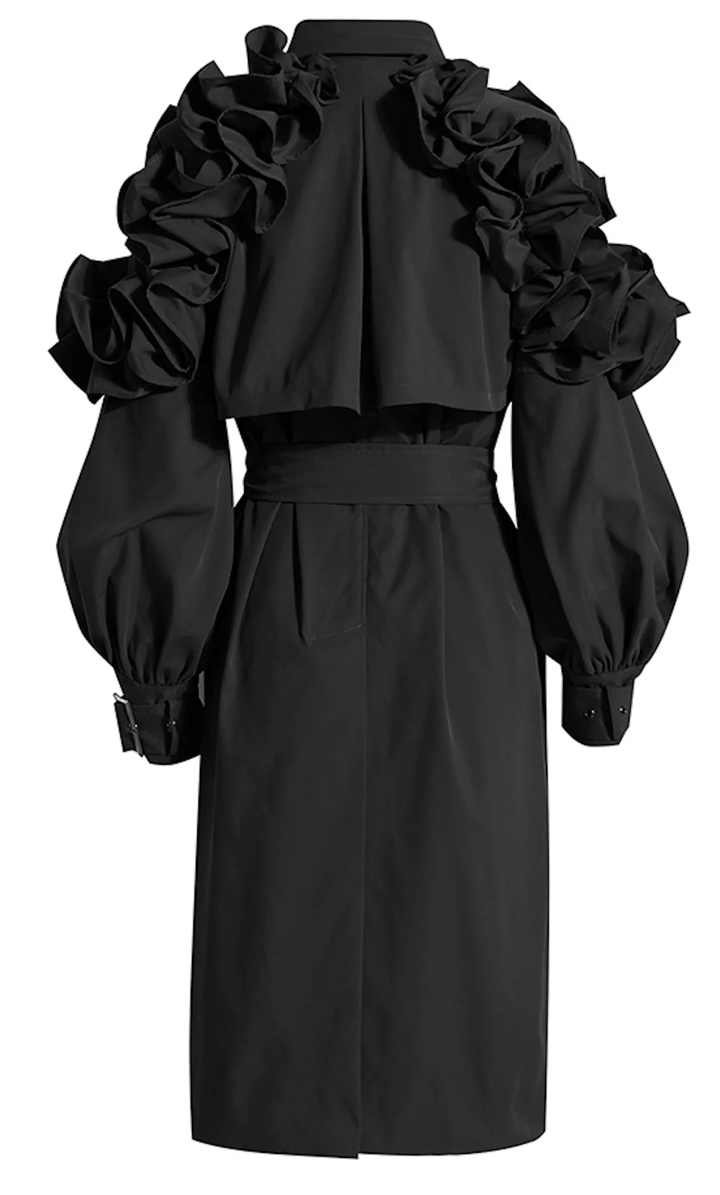 Ruffle Trim Trench