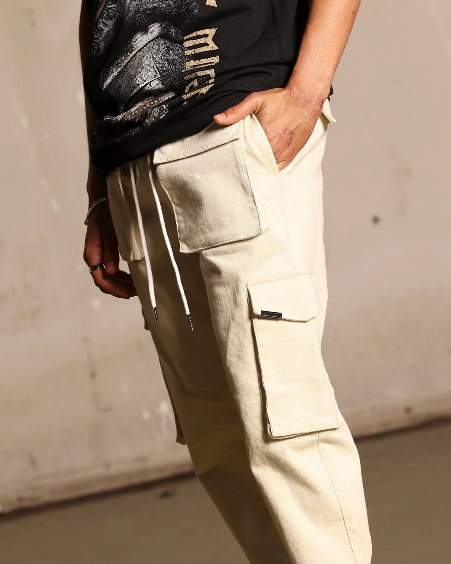 Saint Morta Infantry Relaxed Cargo Pants Off White