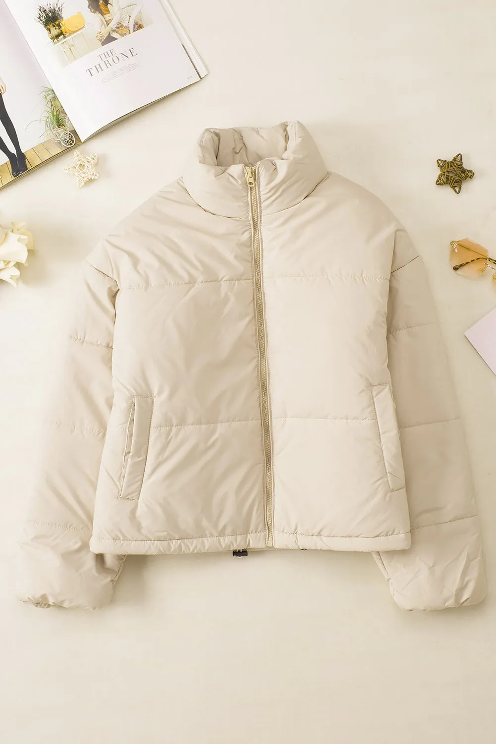 sara drawstring puffer coat