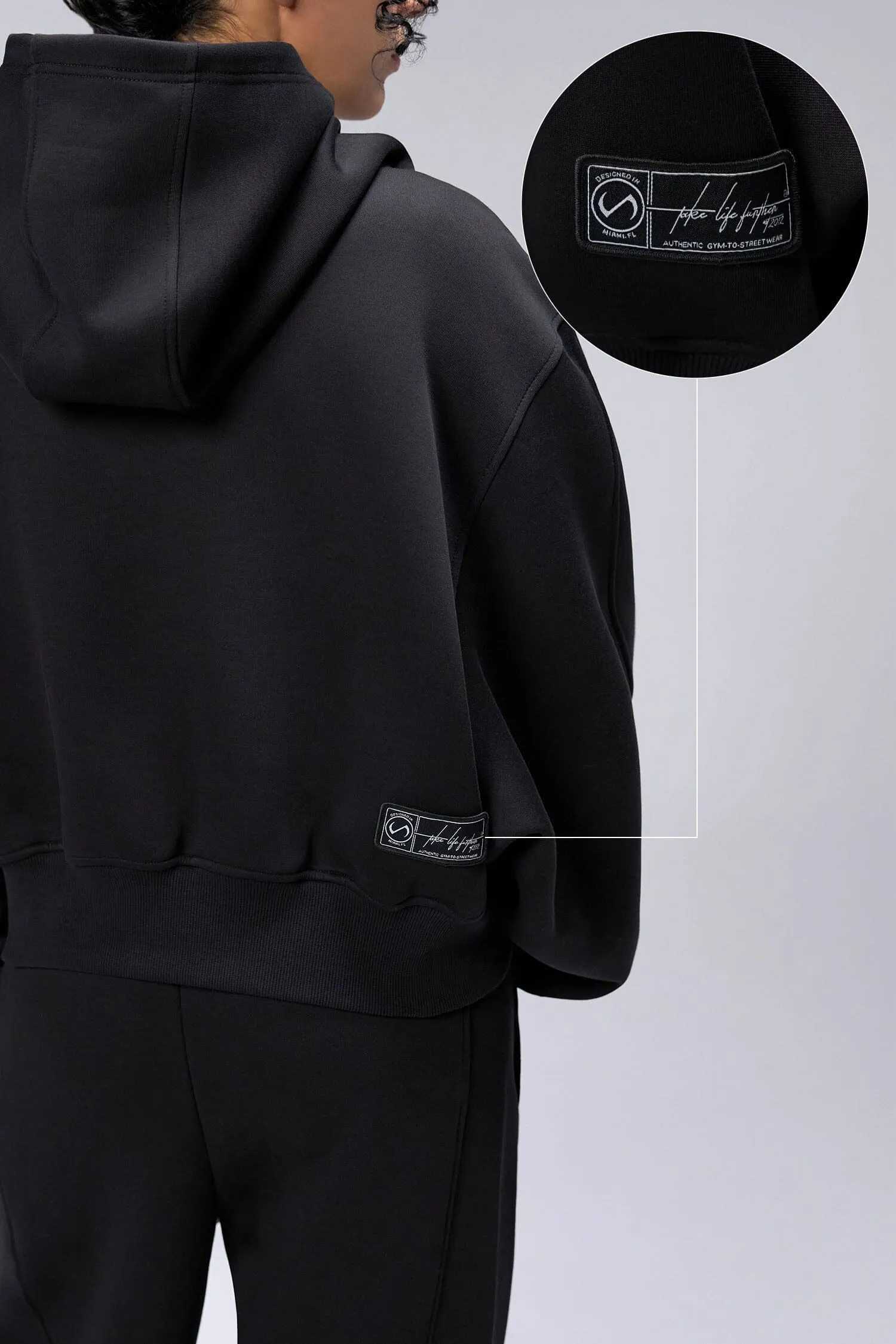 Scuba Tech Oversized Cropped Hoodie