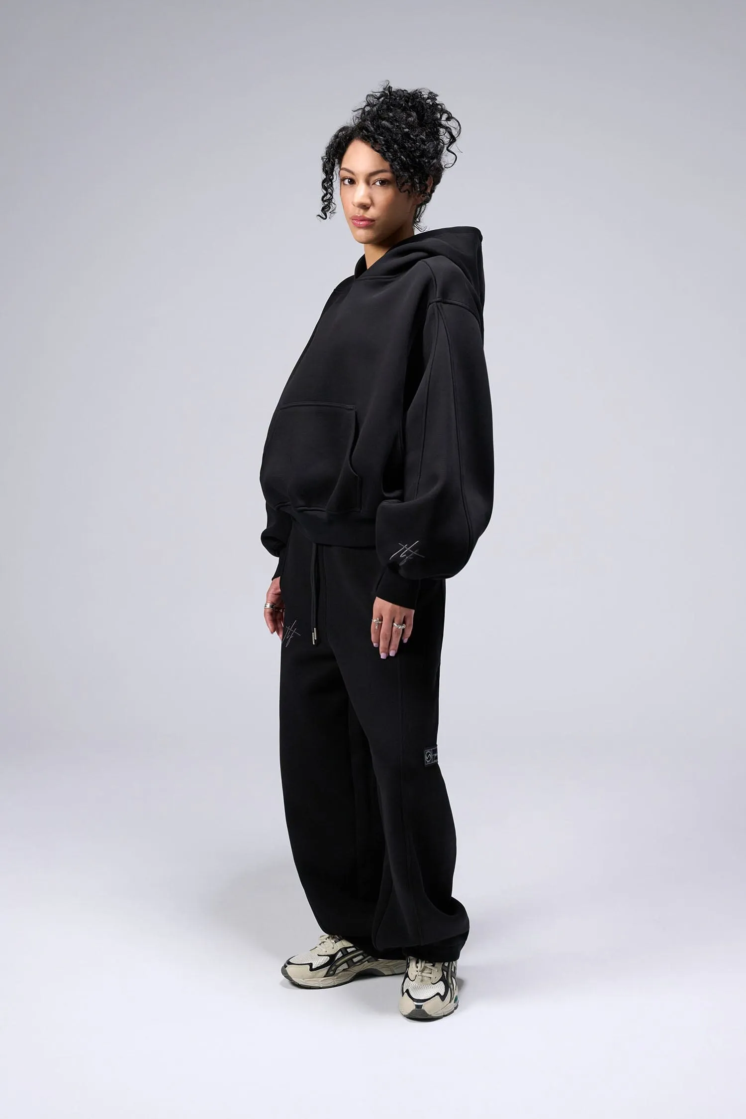 Scuba Tech Oversized Cropped Hoodie