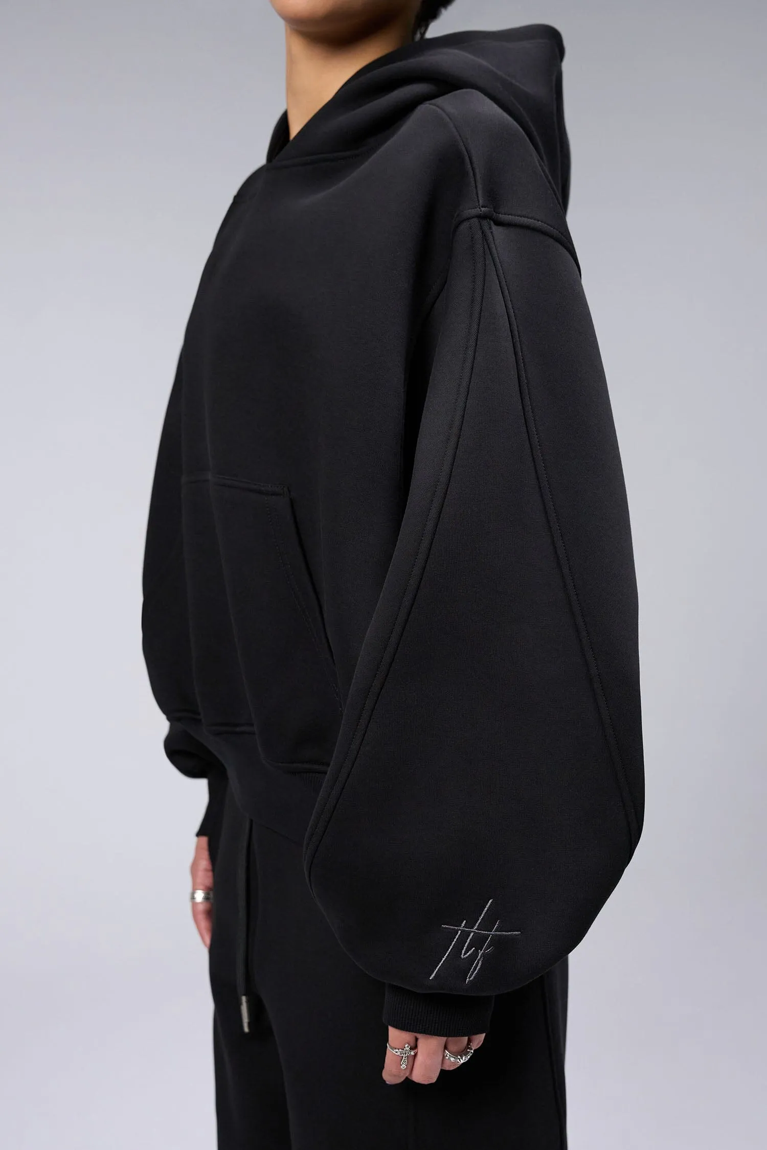 Scuba Tech Oversized Cropped Hoodie