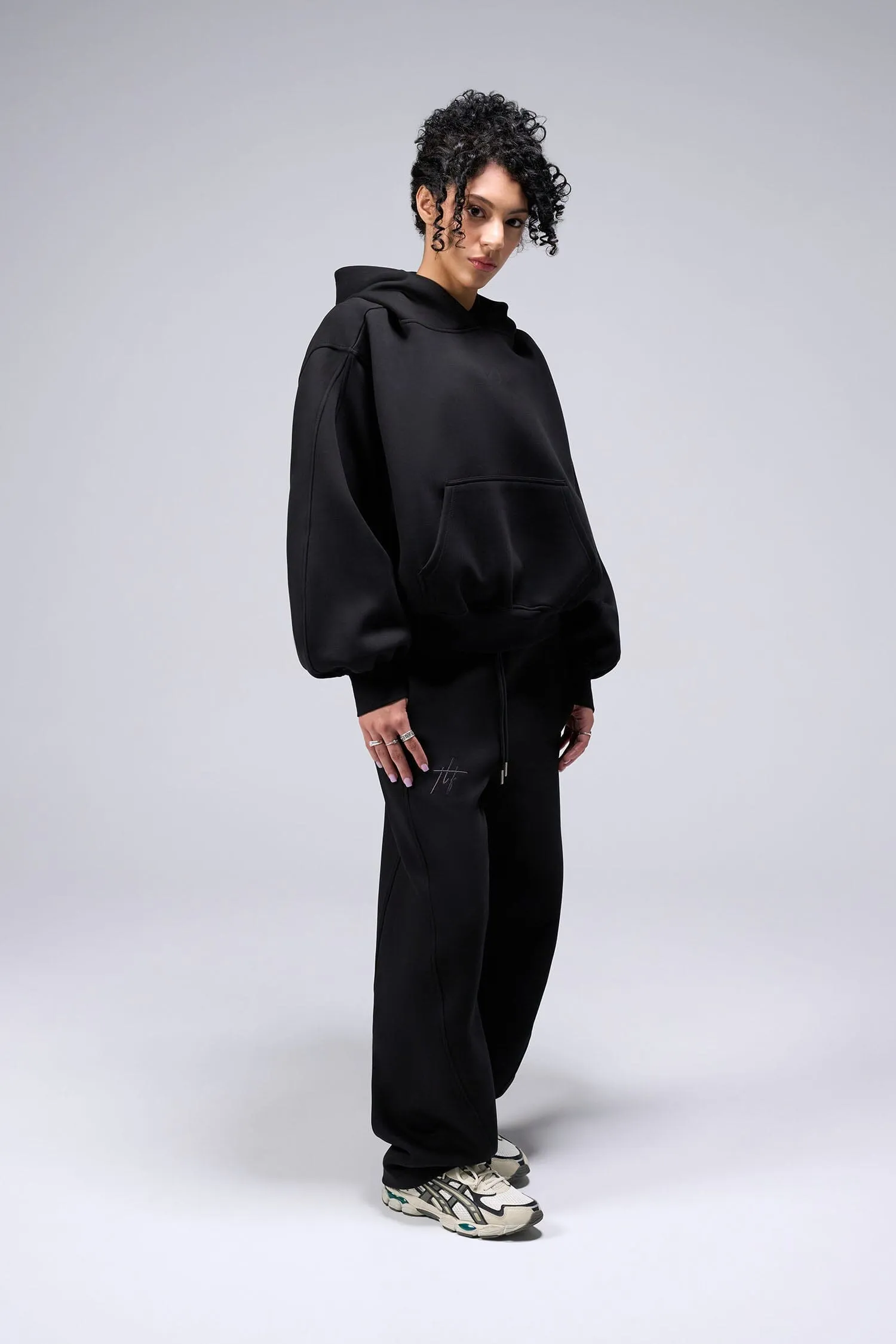 Scuba Tech Oversized Cropped Hoodie