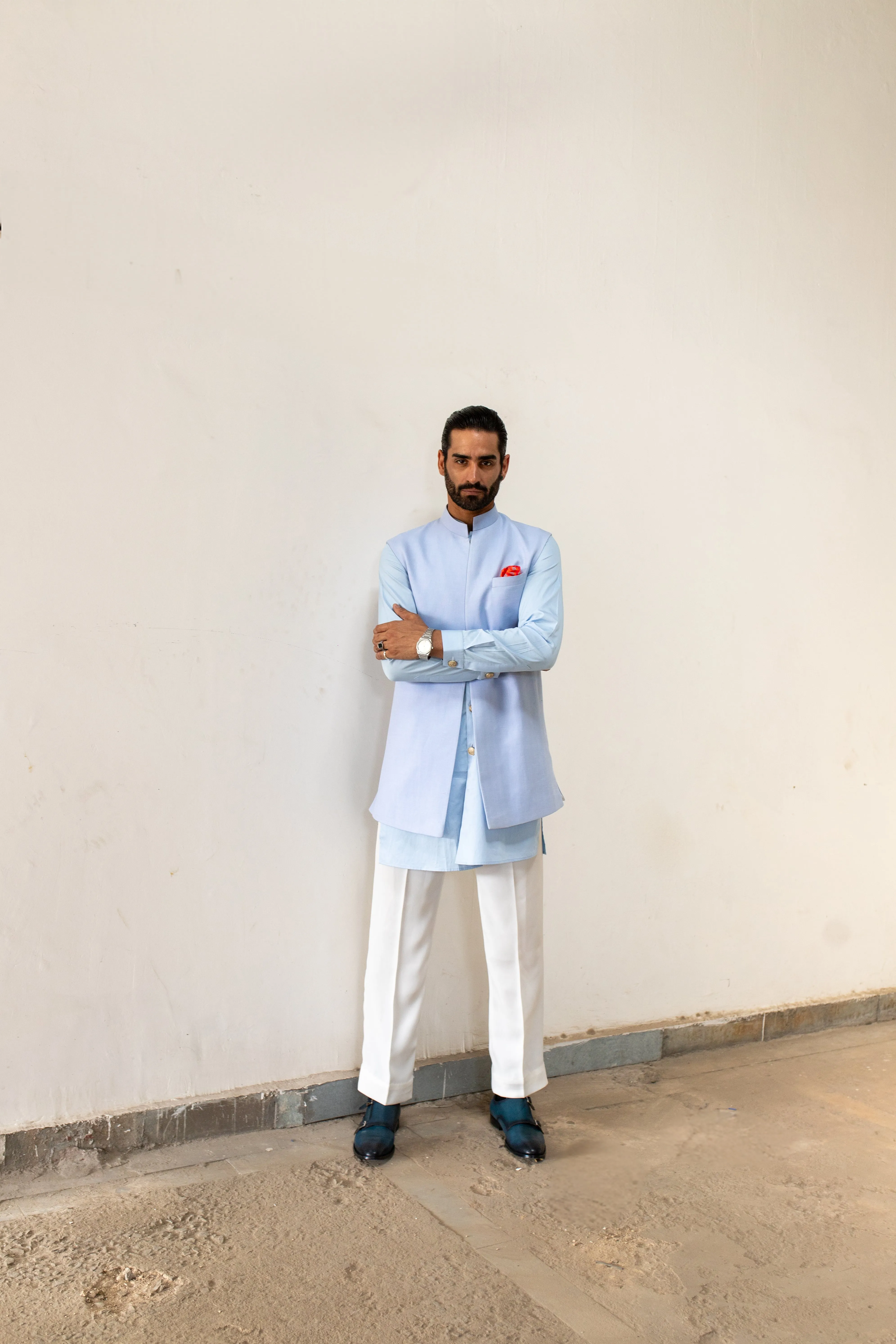 SERENE BLUE NEHRU JACKET