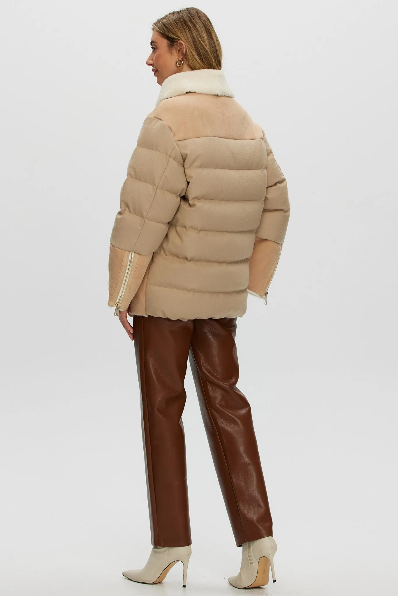 Shearling and Loro Piana Cashmere Quilted Jacket