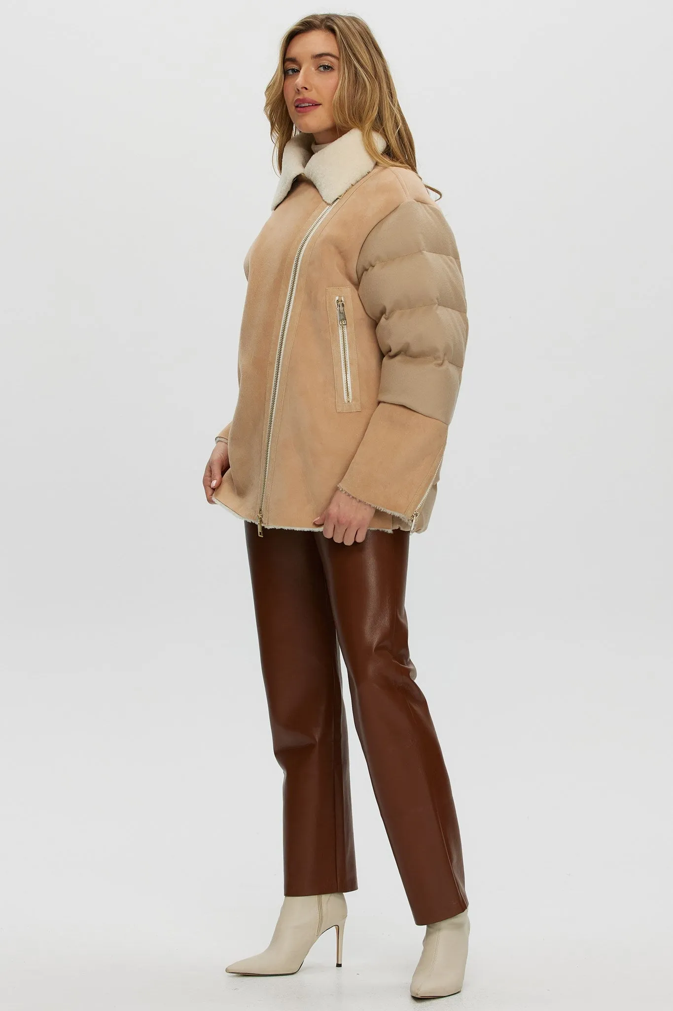 Shearling and Loro Piana Cashmere Quilted Jacket