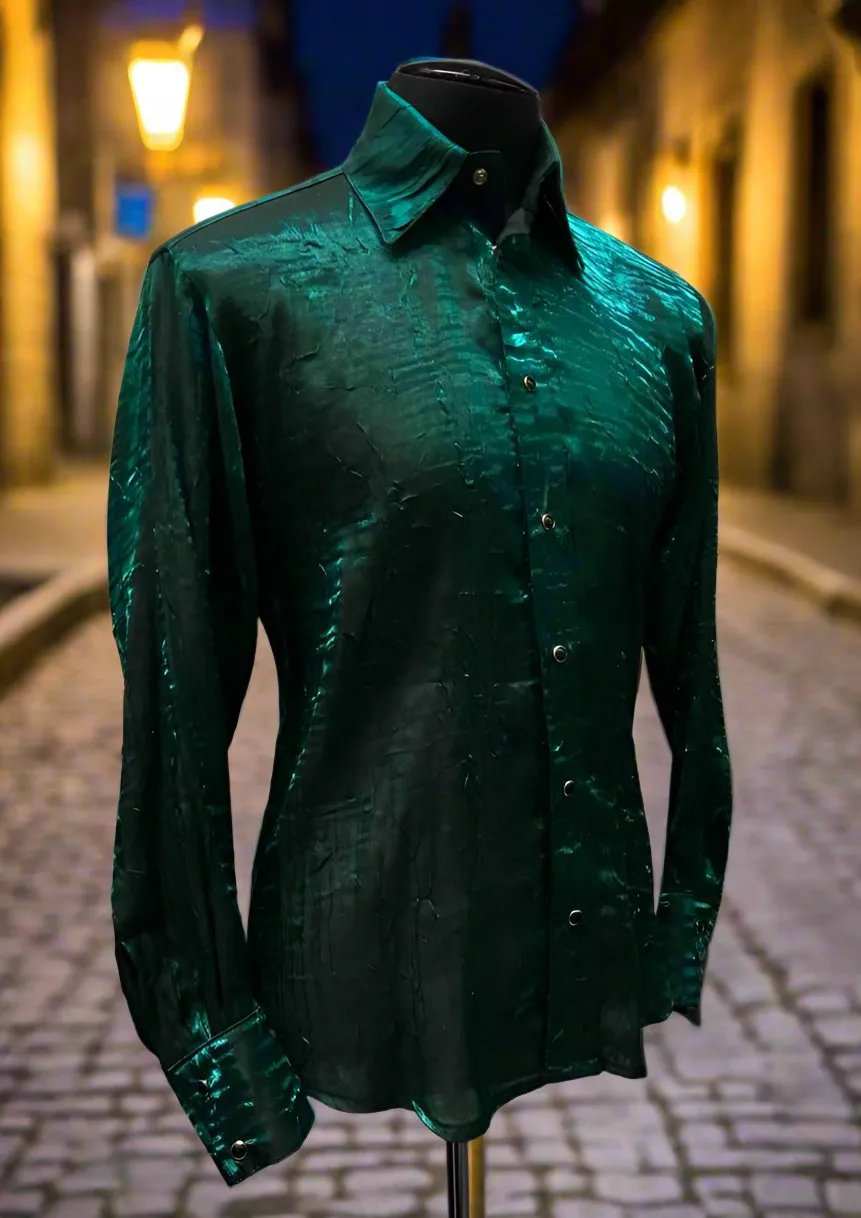 SHIMMER SHIRT - DARK GREEN