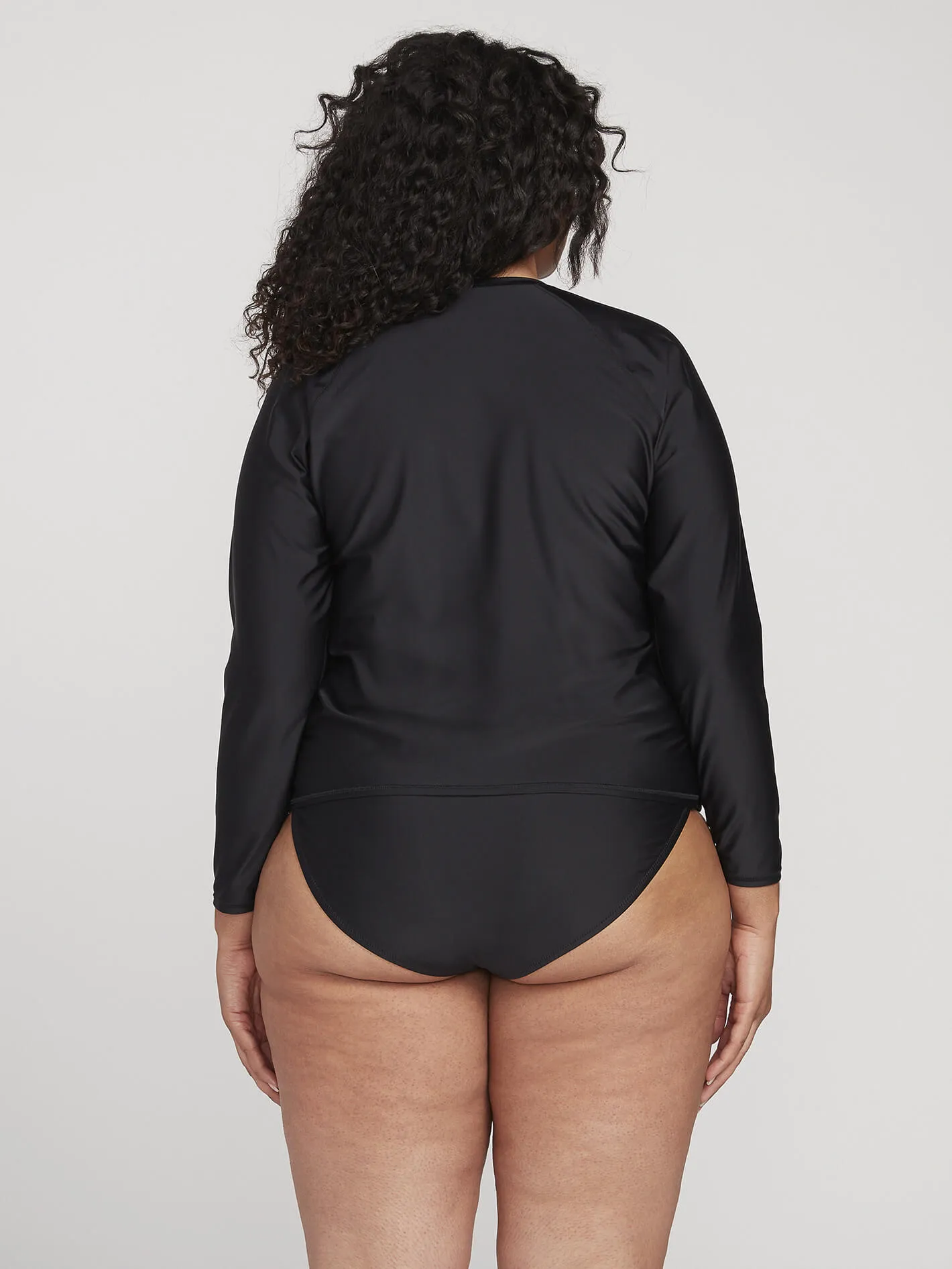 Simply Core Long Sleeve UPF 50 Plus Size Rashguard - Black