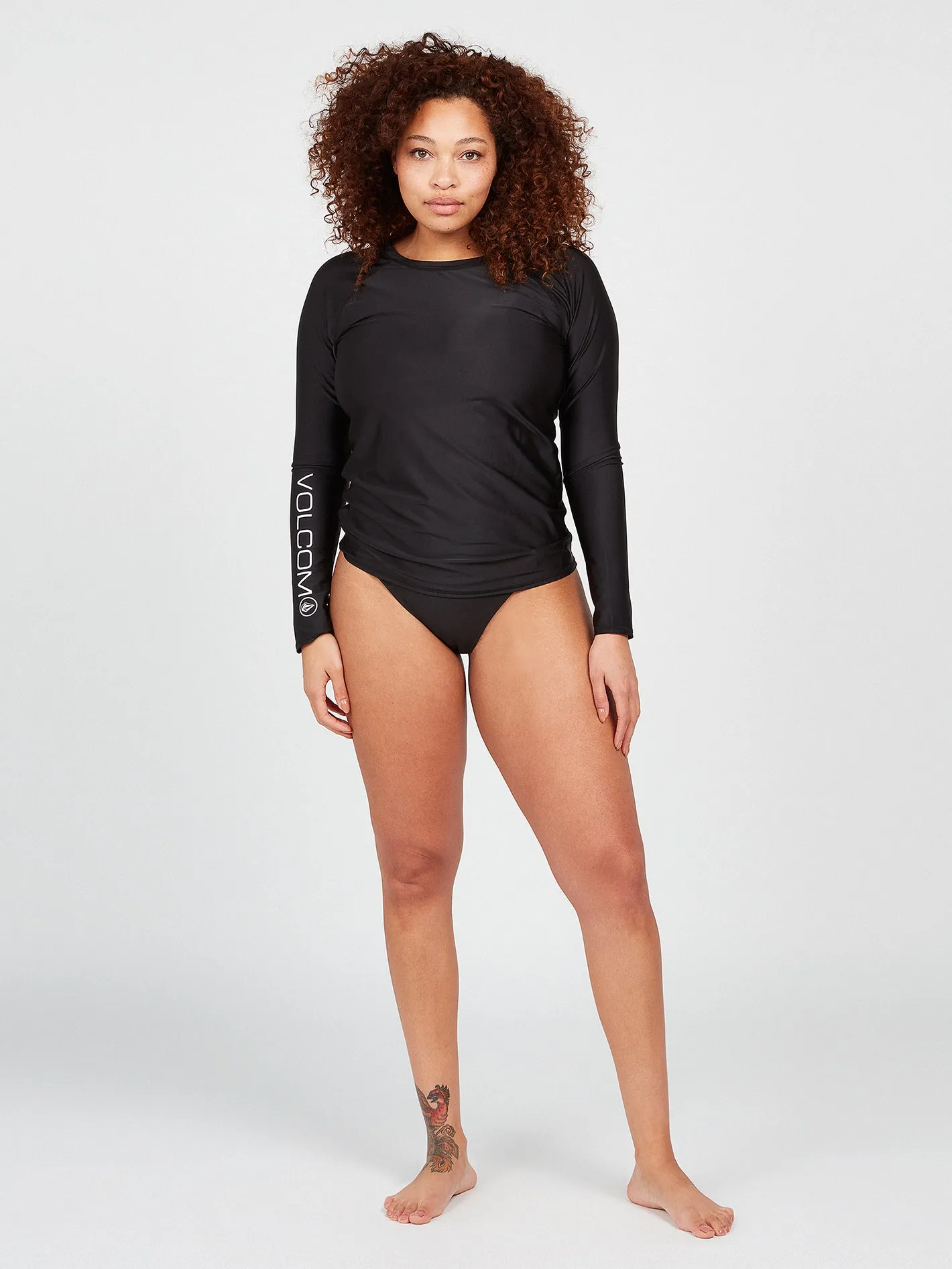 Simply Core Long Sleeve UPF 50 Plus Size Rashguard - Black