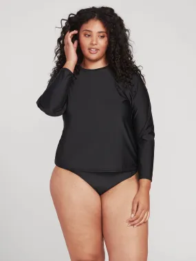 Simply Core Long Sleeve UPF 50 Plus Size Rashguard - Black