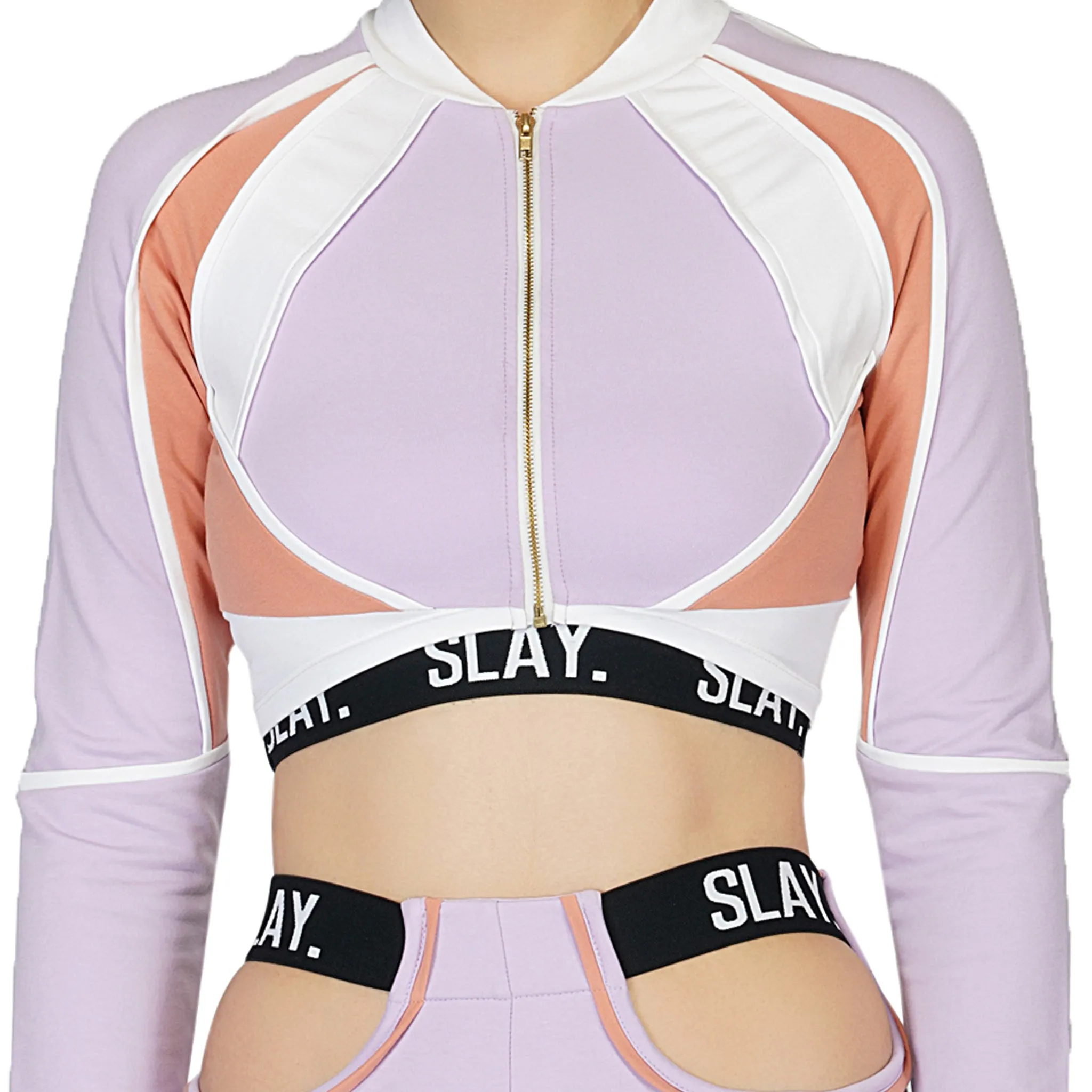 SLAY. Women's White Activewear Crop top