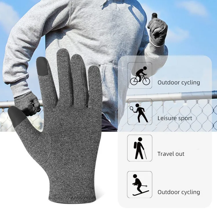 Sports Fitness Training Joint Protection Warm Gloves, Size: M(Grey)