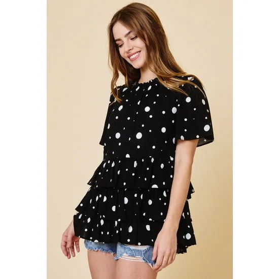 Spot Printed Tunic Top