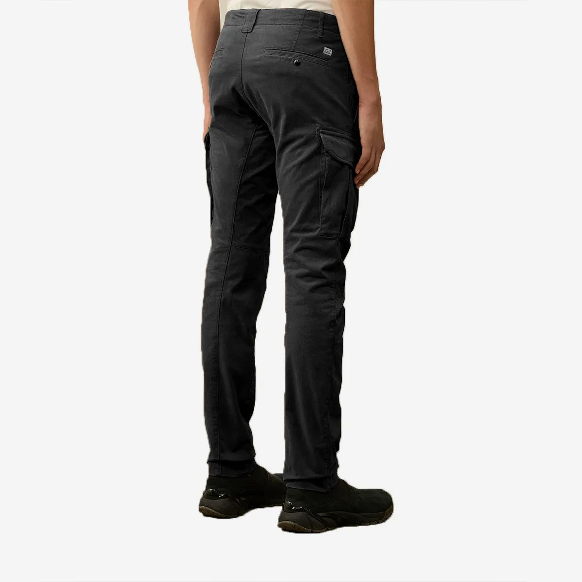 Stretch Sateen Cargo Pants Ergonomic Fit - Black Sand