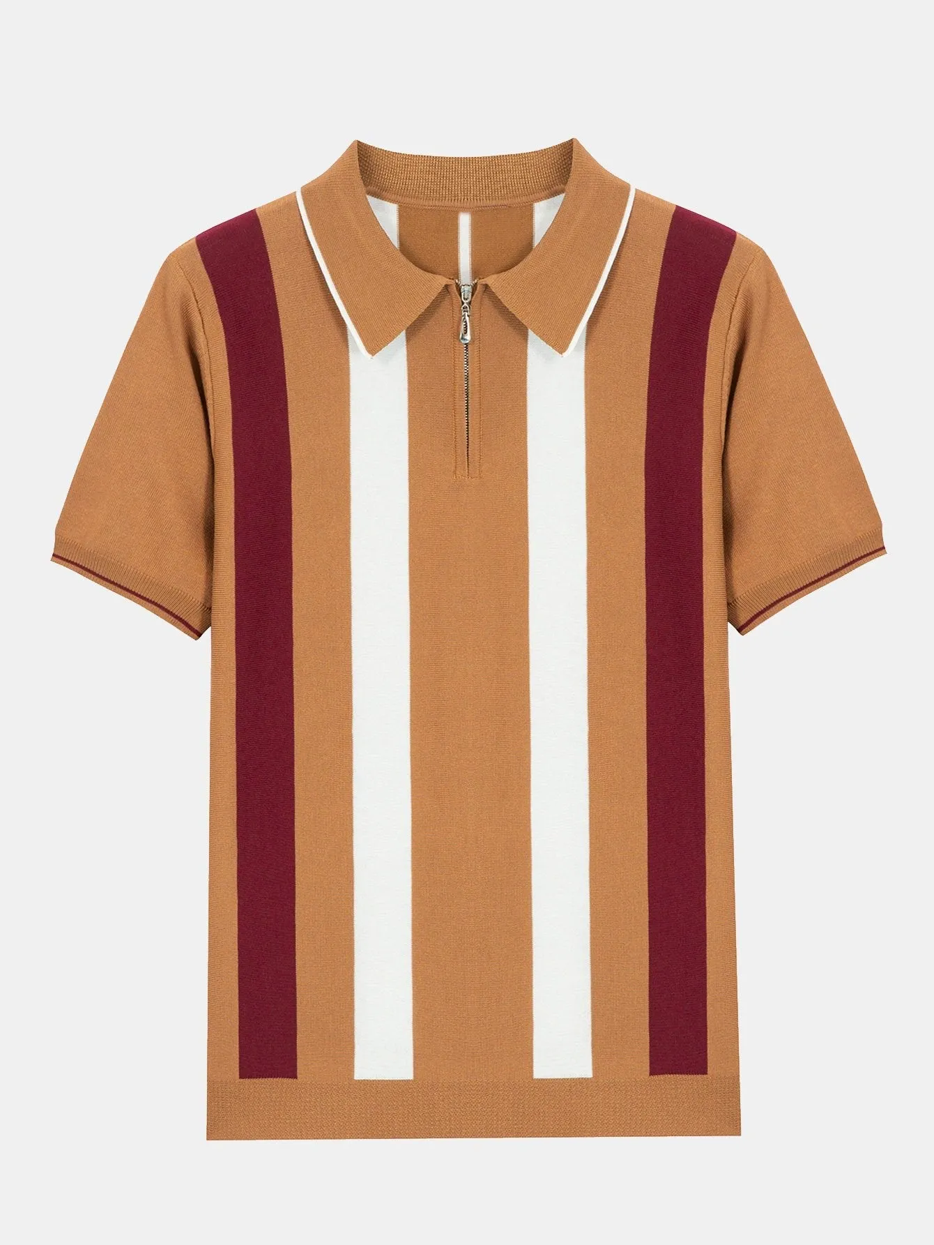 Striped Zip Sweater Polo