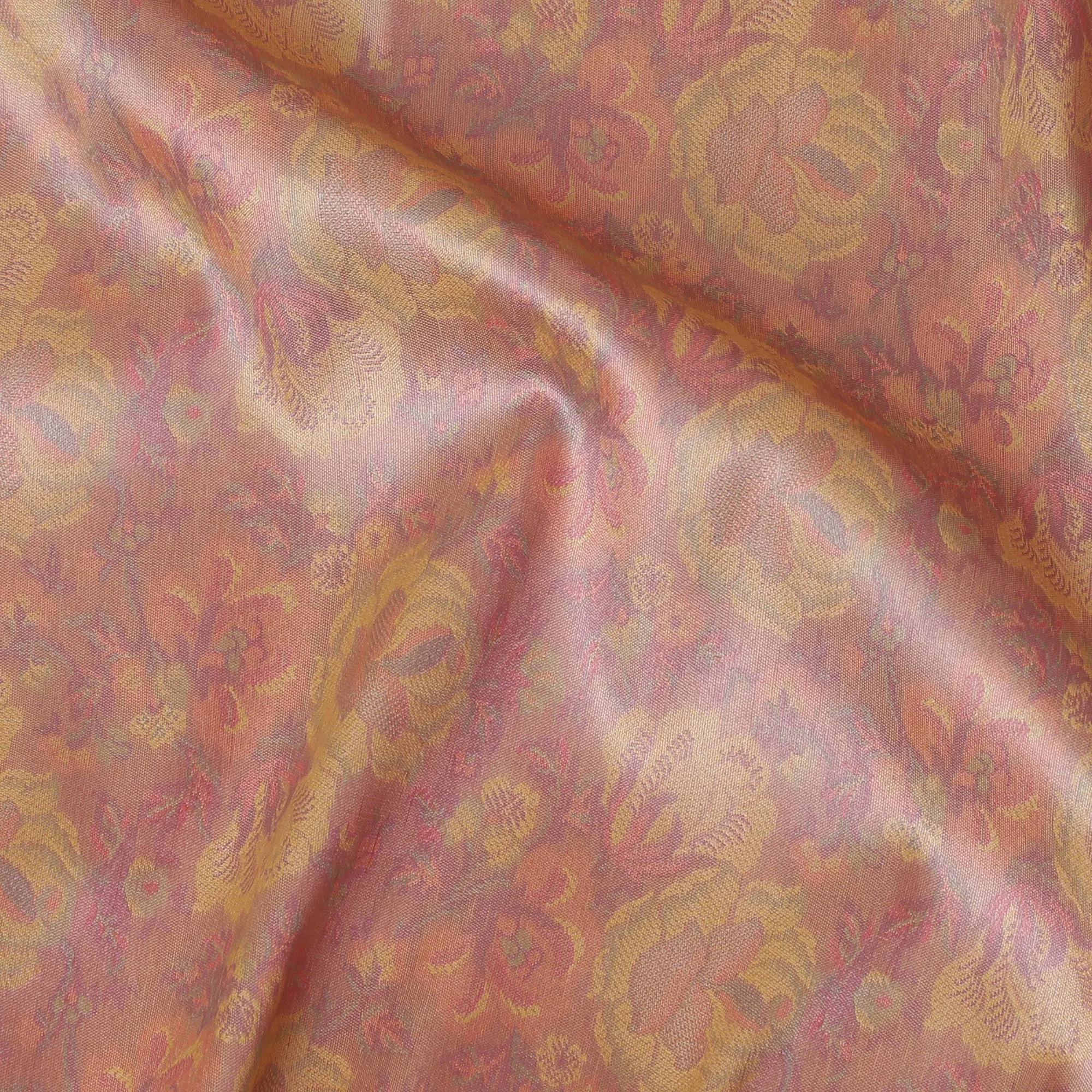 Sunset Coral Ornate Brocade Fabric – Heirloom Quality Weave-D19048