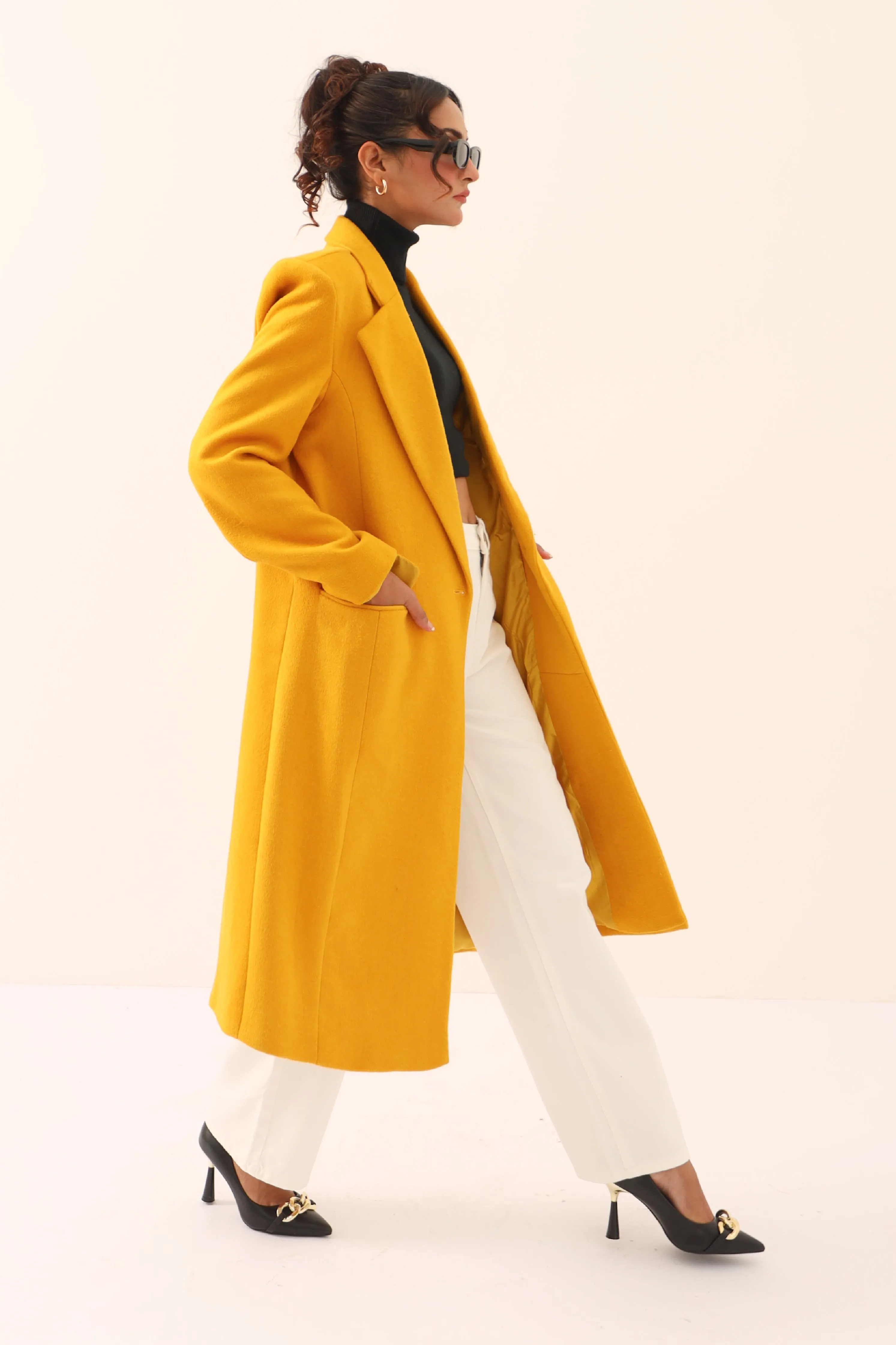 Tatiana Long Coat Mustard