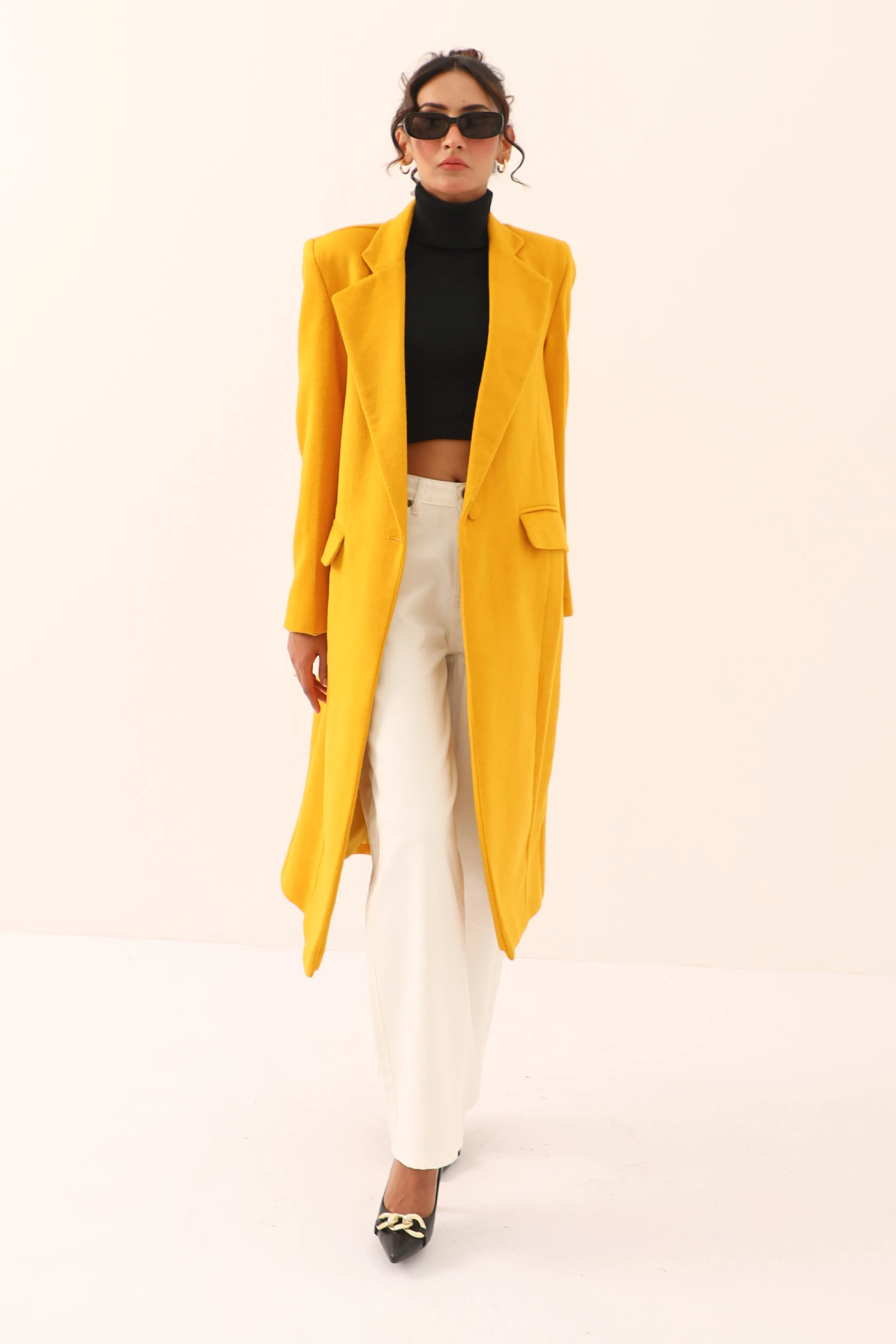 Tatiana Long Coat Mustard