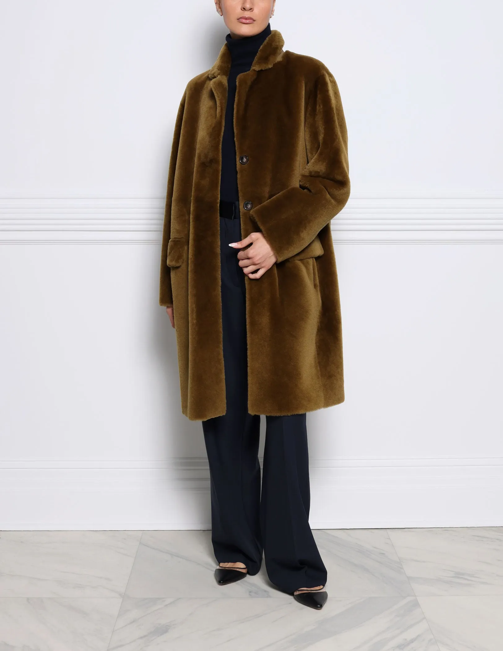 The Flame Coral Notch Collar Coat